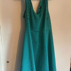 Torrid size 1 16 teal black A line skater dress